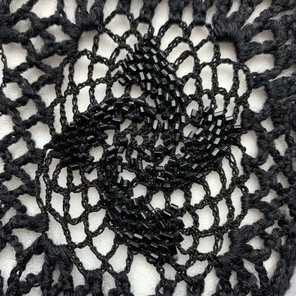 Dolce and Gabbana Size 40 black crochet beaded top - Picture 9 of 13